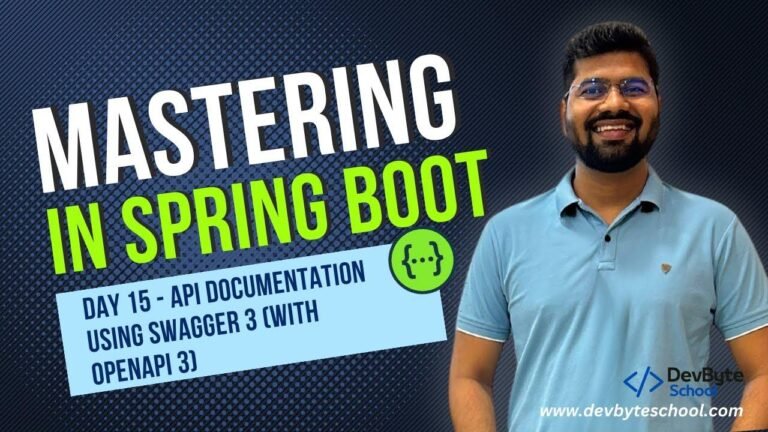 Day 15 of mastering Spring Boot: Generating API documentation with Swagger 3 and OpenAPI 3 standards.